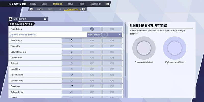 Communication Wheel Setup