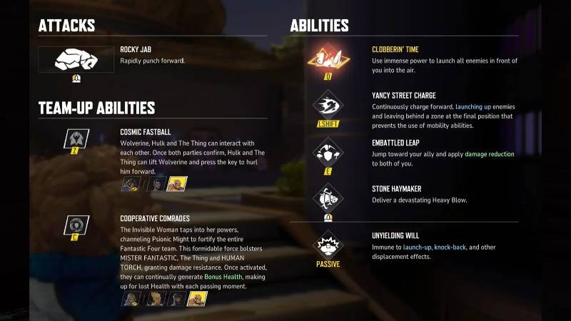 The Thing Abilities Overview