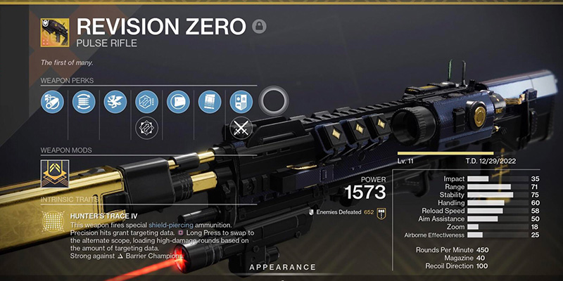 Revision Zero Perks