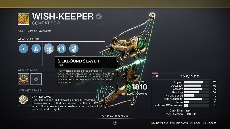 Wish-Keeper Exotic Bow