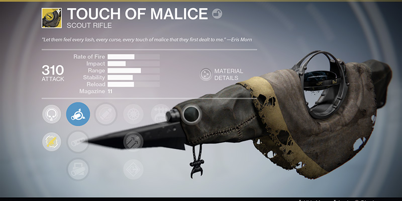 Touch of Malice Exotic Scout Rifle