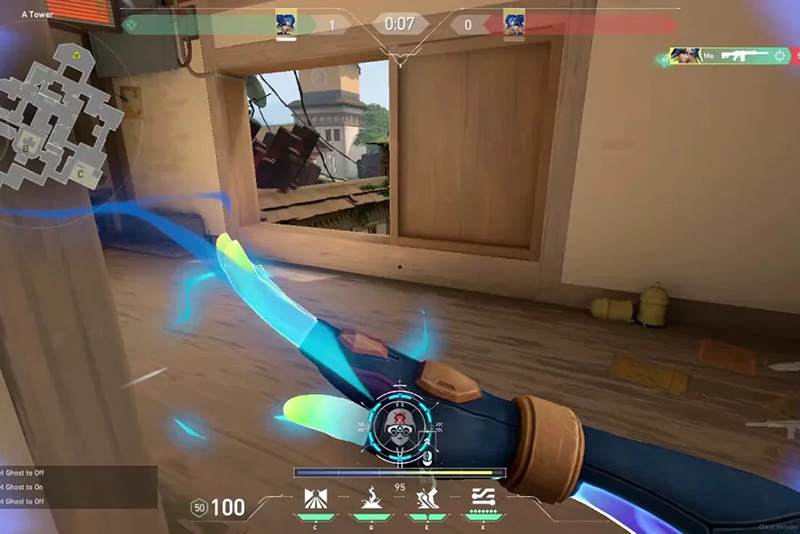 Neon executing a slide while maintaining weapon accuracy