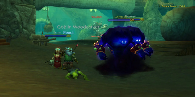 Warlock in a WoW Classic dungeon