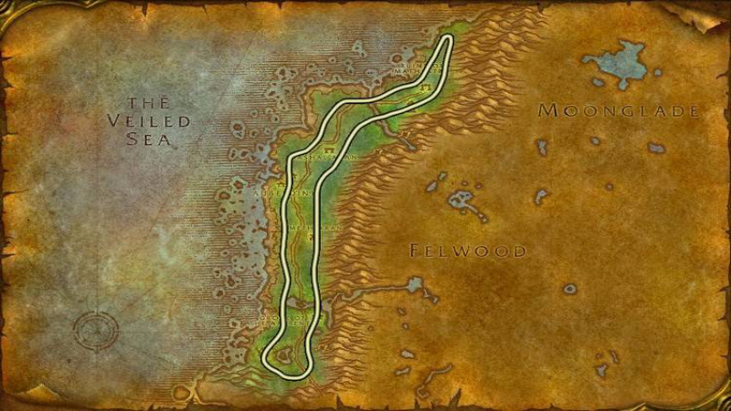 Darkshore Herbalism Route