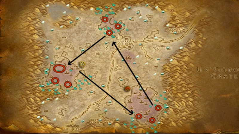 Silithus Thorium Mining Route